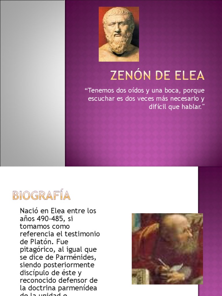 ZENÓN DE ELEA Metafísica Ciencia filosófica