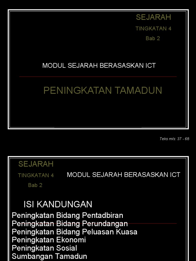Tingkatan 4 bab-2: Peningkatan Tamadun