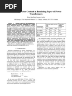 Moisture in Insulation Paper