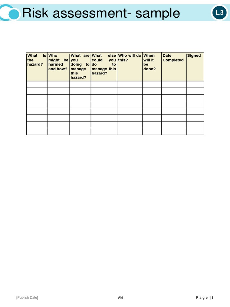 Risk Assessment Template Guide | PDF | Career & Growth