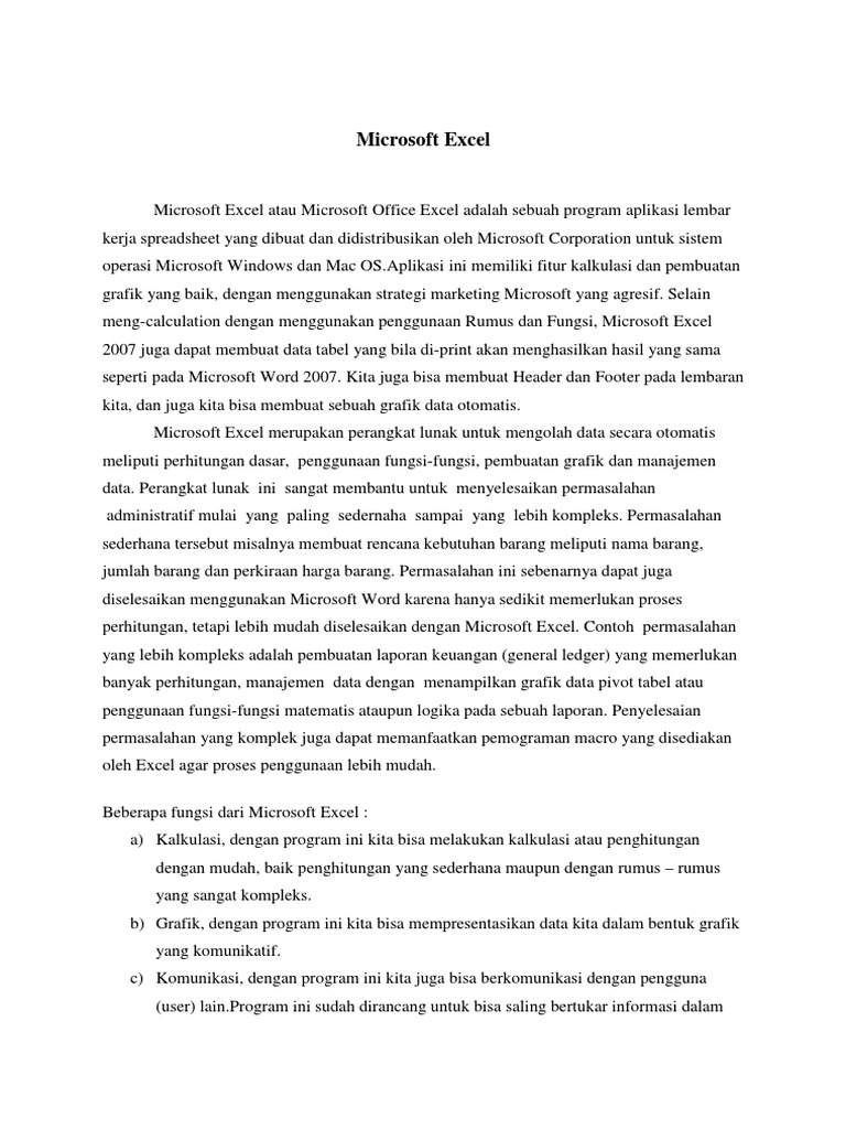 Paper Microsoft Excel Pdf