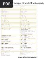 11th Grade Math Reference Guide | PDF | Area | Trigonometric Functions
