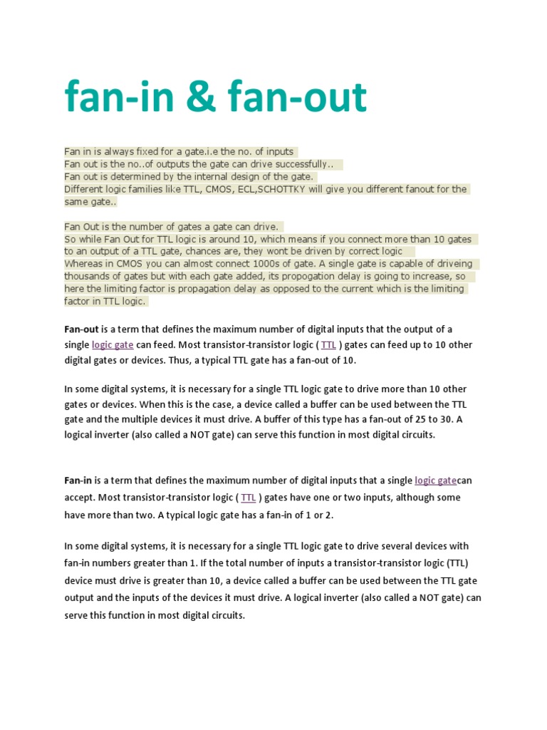 FanIn & FanOut FanOut Is A Term That Defines The Maximum Number of