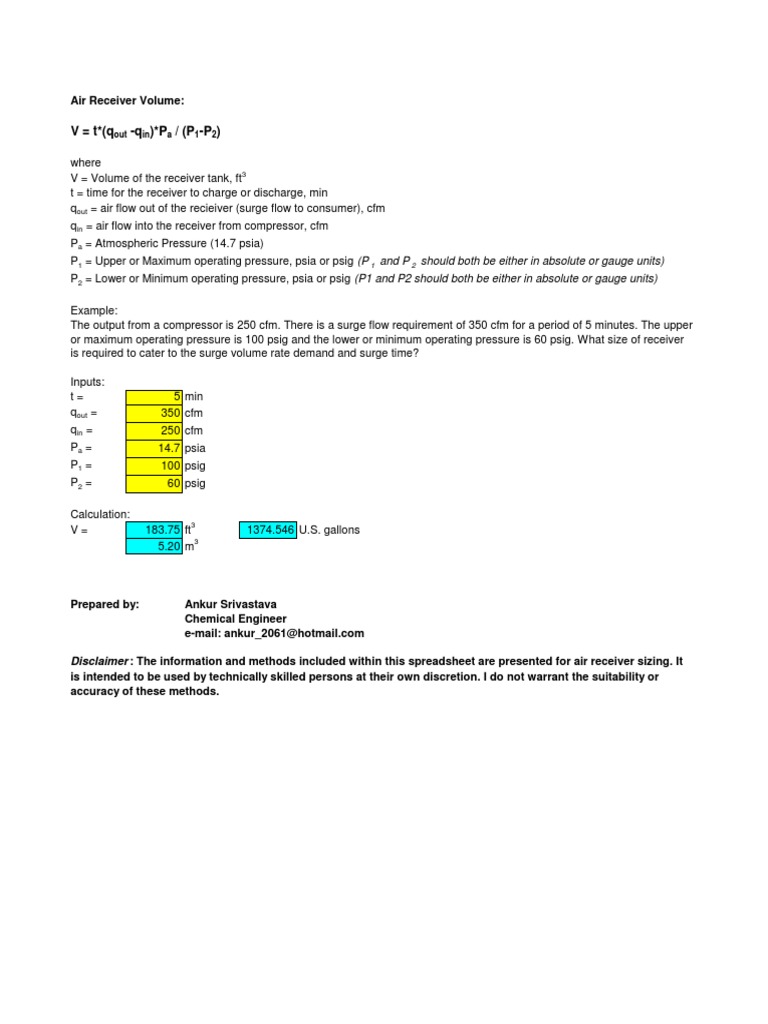 Air Receiver Sizing PDF
