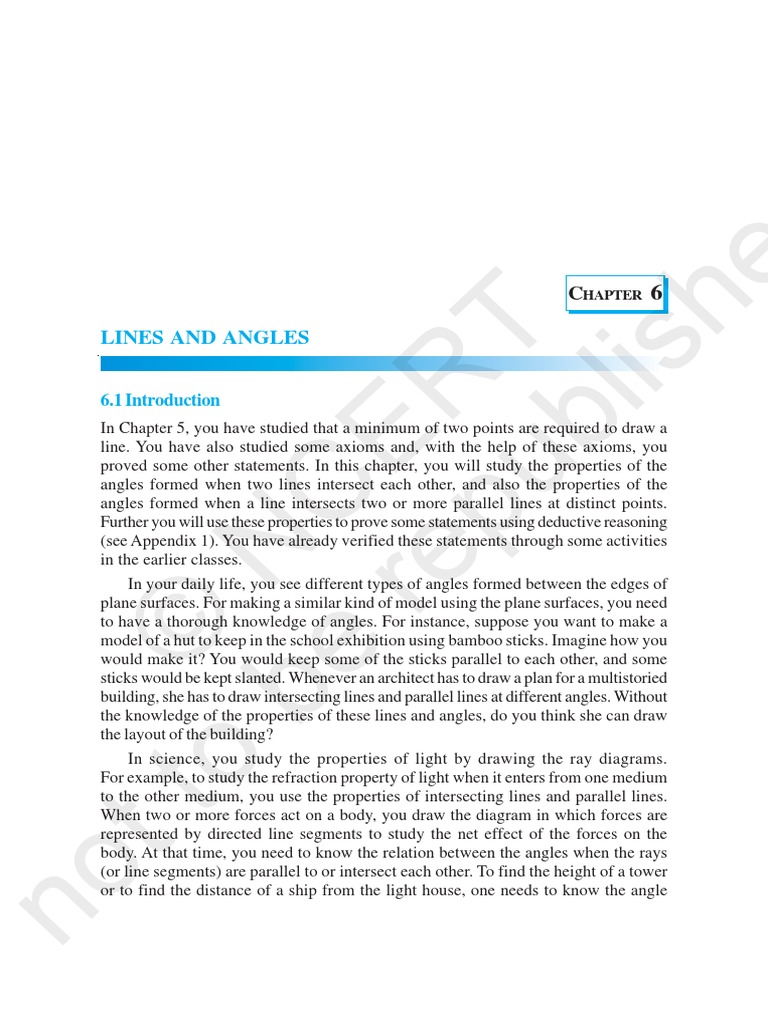 Lines and Angles | PDF | Elementary Mathematics | Elementary Geometry