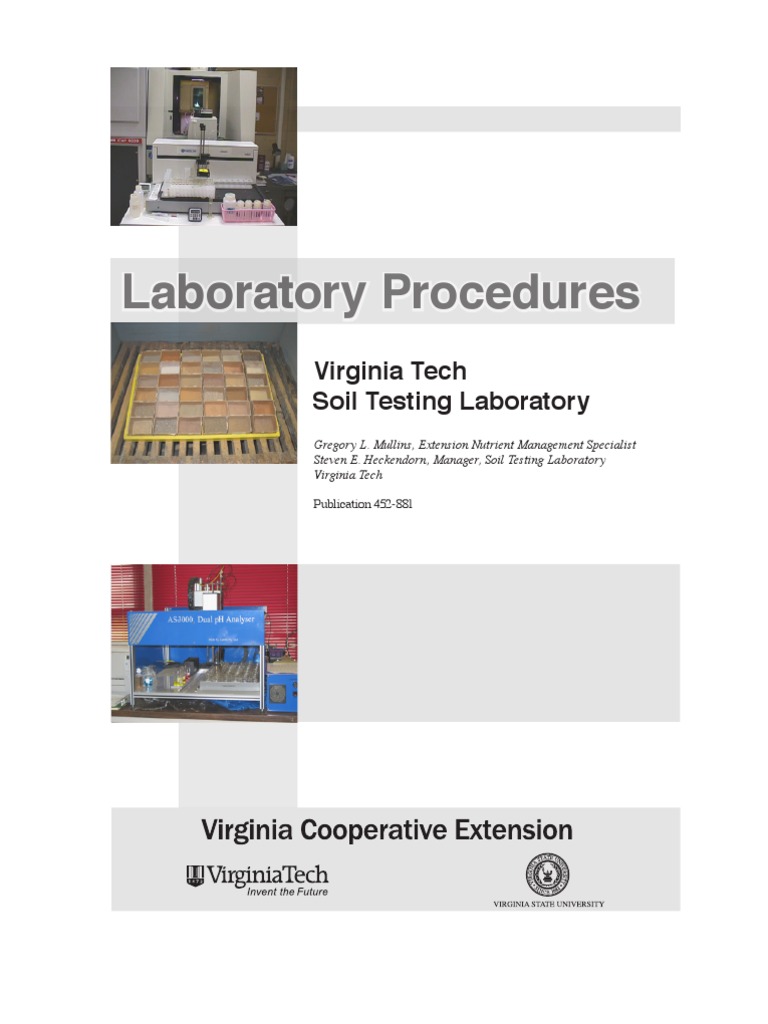 Laboratory Procedures: Virginia Tech Soil Testing Laboratory | PDF | Ph ...