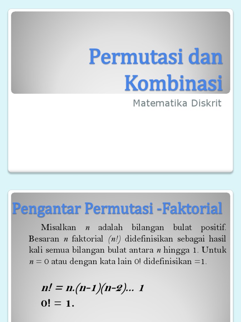 Permutasi dan Kombinasi dalam Matematika | PDF | Metode & Bahan Ajar