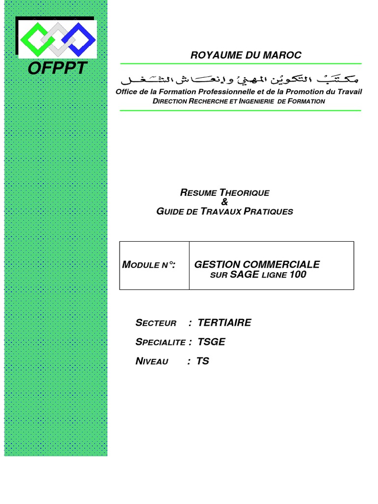 Module 12 Tsge Logiciels De Gestion Comptabilite Paie Commerce Ofppt Facture Inventaire
