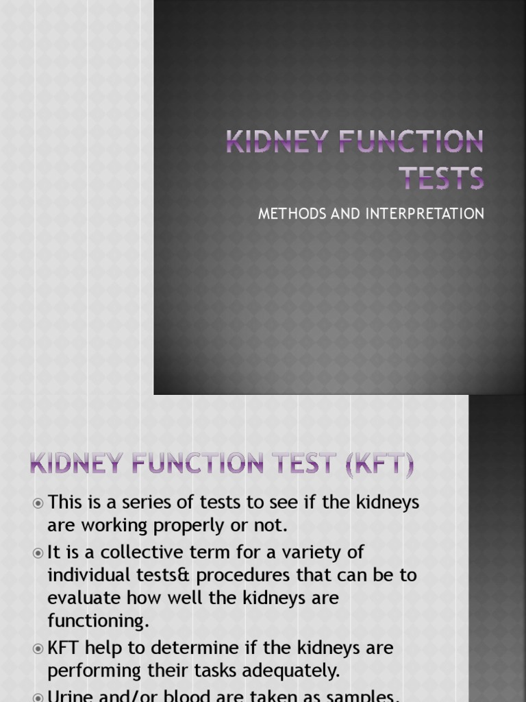Kidney Function Test Procedures Explained | PDF | Renal Function ...