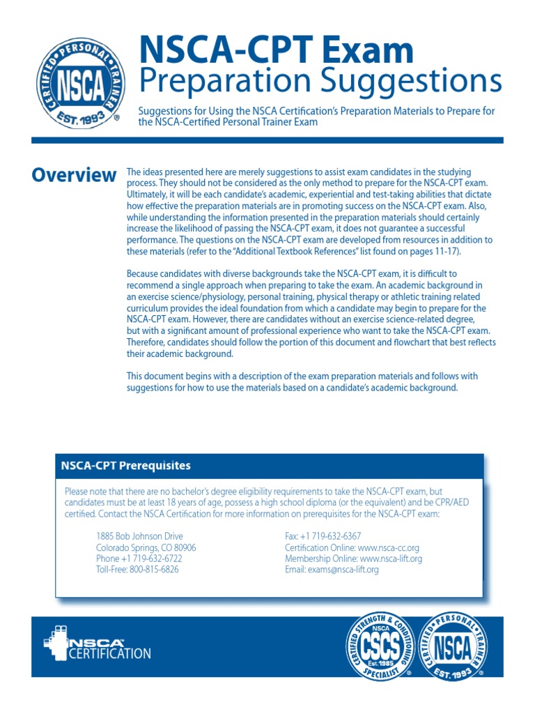 Nsca Exam Preparation Strategies With Flowchart For The - 