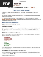 Basic Search Techniques