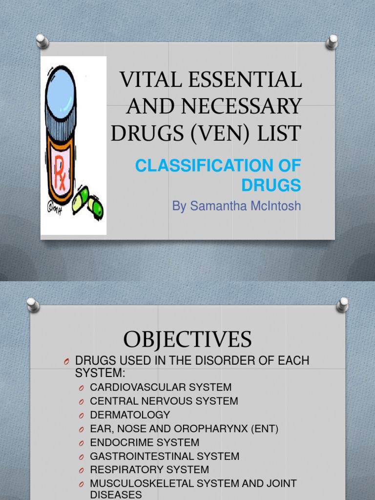 Vital Essential and Necessary Drugs (Ven) Finish Drugs Clinical Medicine