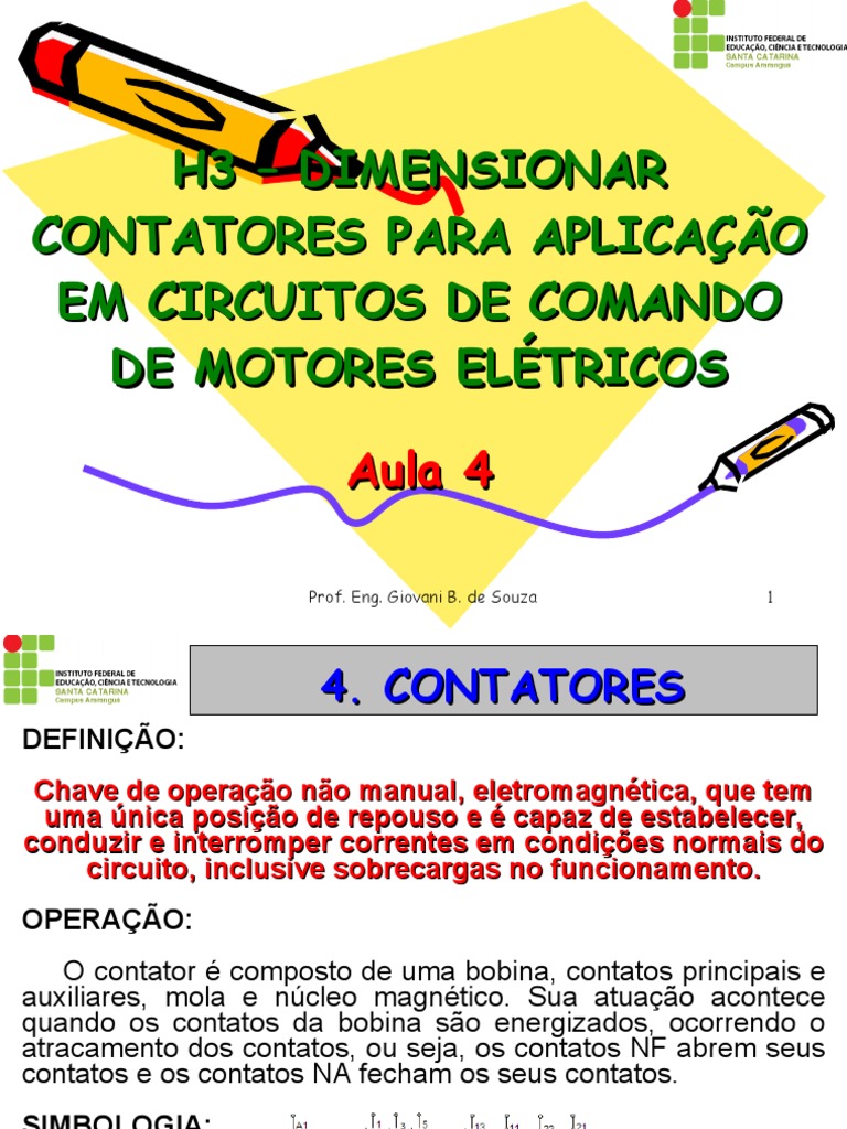 Dimensionamento de Contatores Elétricos | PDF | Magnetismo | Eletrodinâmica