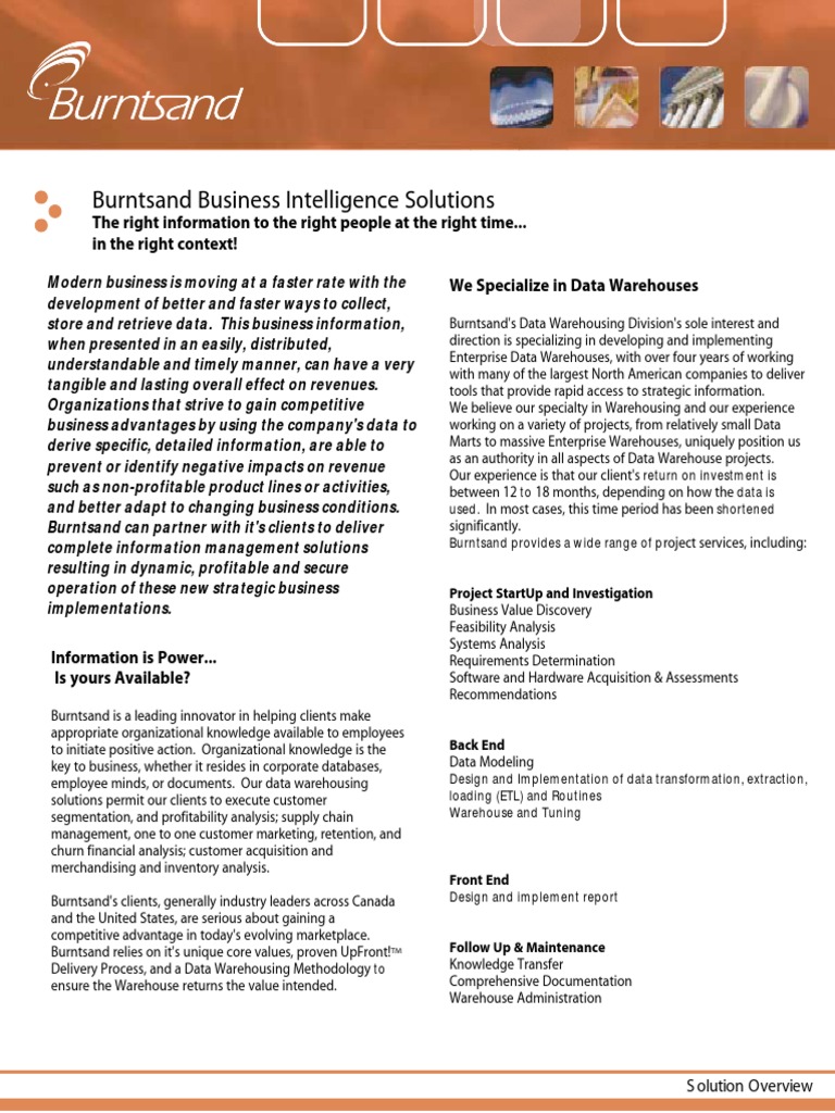 Business Intelligence Solution Overview | PDF | Business Intelligence ...