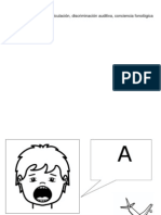 Fichas para Trabajar La Articulación, Discriminación Auditiva, Conciencia Fonológica y Grafía de Las Vocales