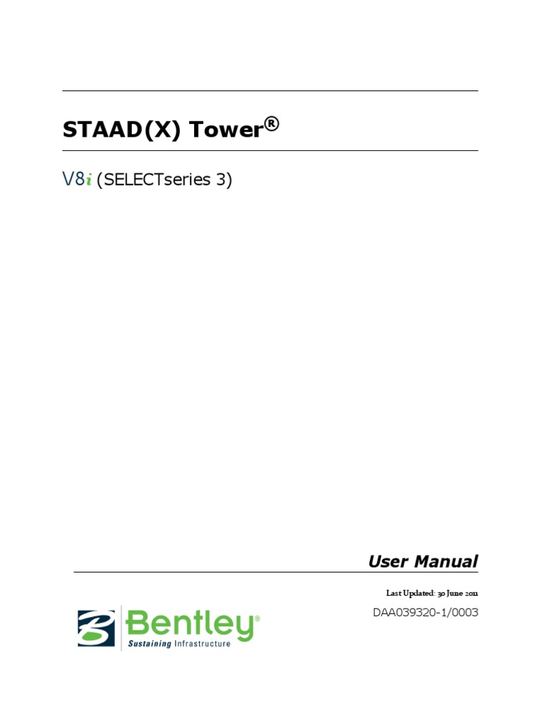 STAAD (X) Tower UserManual en | PDF | Portable Document Format | Tab (Gui)