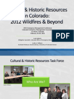 Cultural & Historic Resources in Colorado: 2012 Wildfires & Beyond
