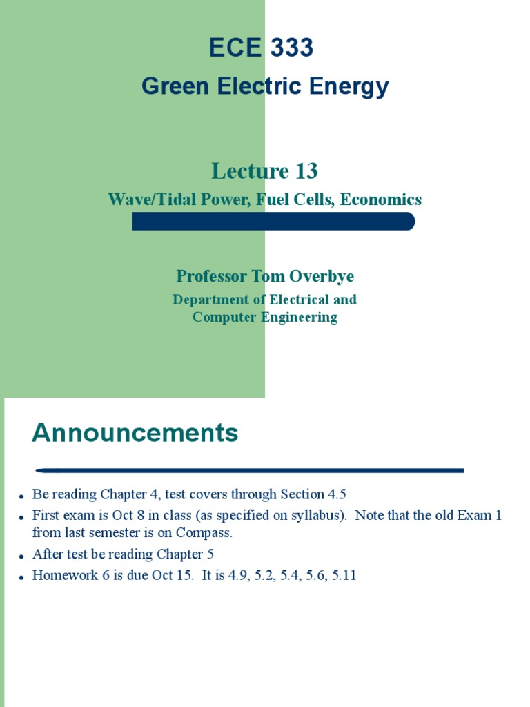 Wave, Tidal Power & Fuel Cells Overview | PDF | Enthalpy | Fuel Cell