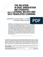 The Relation Between Goal Orientation and Students' Motivational Beliefs AND Self-Regulated Learning