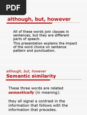 Although But However Comma Sentence Linguistics