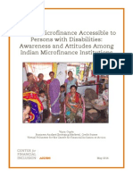 Making Indian Microfinance Accessible For Persons With Disabilities: Awareness and Attitudes Among Indian Microfinance Institutions