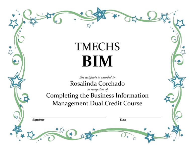 Bim Certificate PDF
