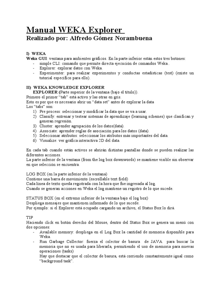 Introducción a WEKA Explorer | PDF | Point and Click | Ventana ...