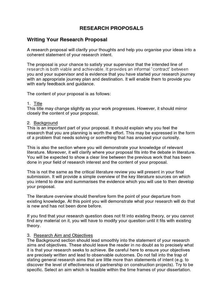 Statement of intent research proposal picture