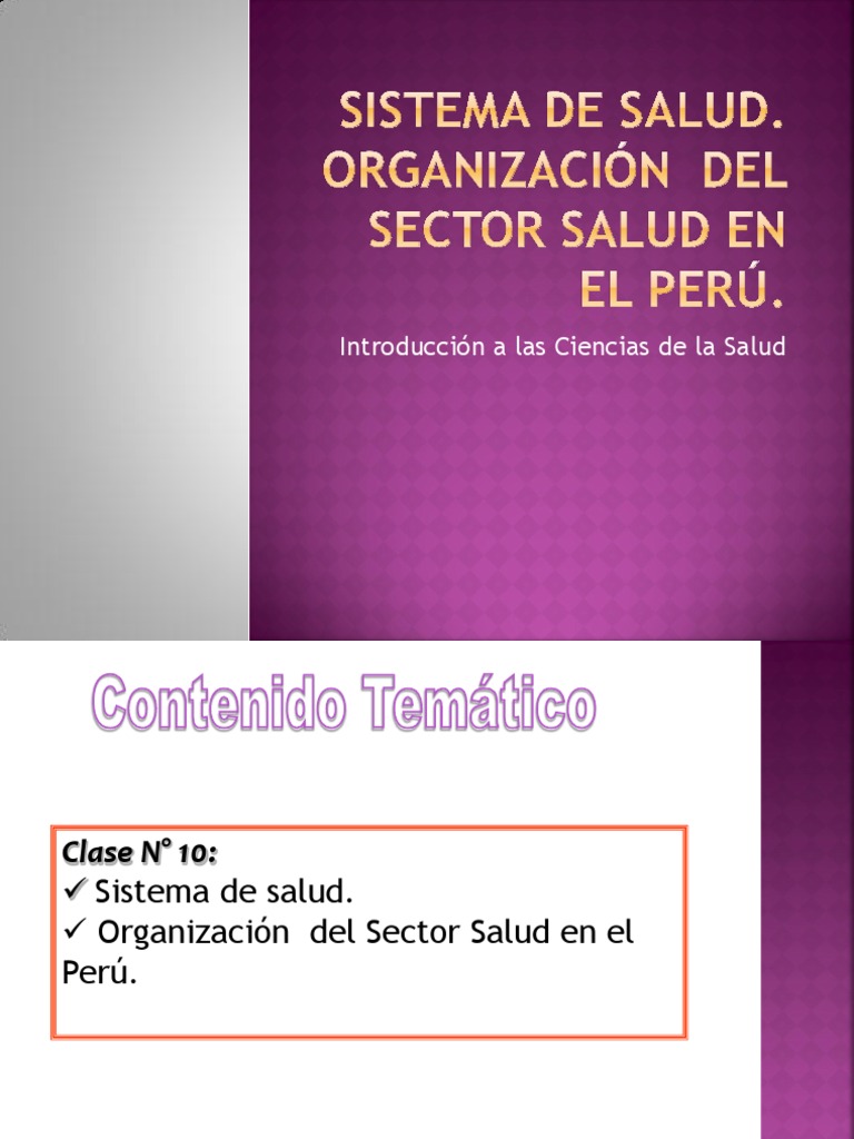 Organización del Sistema de Salud en Perú | PDF | Sistema de salud ...