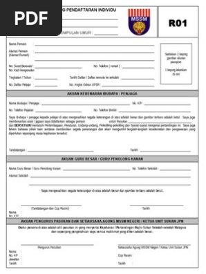 Borang R01 Mssm Baru Pdf