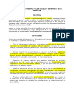 Plan de Manejo de Residuos en Industria