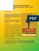 Book Reviews Dyman Associates Publishing Inc Interview Whistleblower Don Soeken Author Dont Kill The Messenger