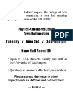 Physics-Astronomy Library Town Hall Meeting June 3rd