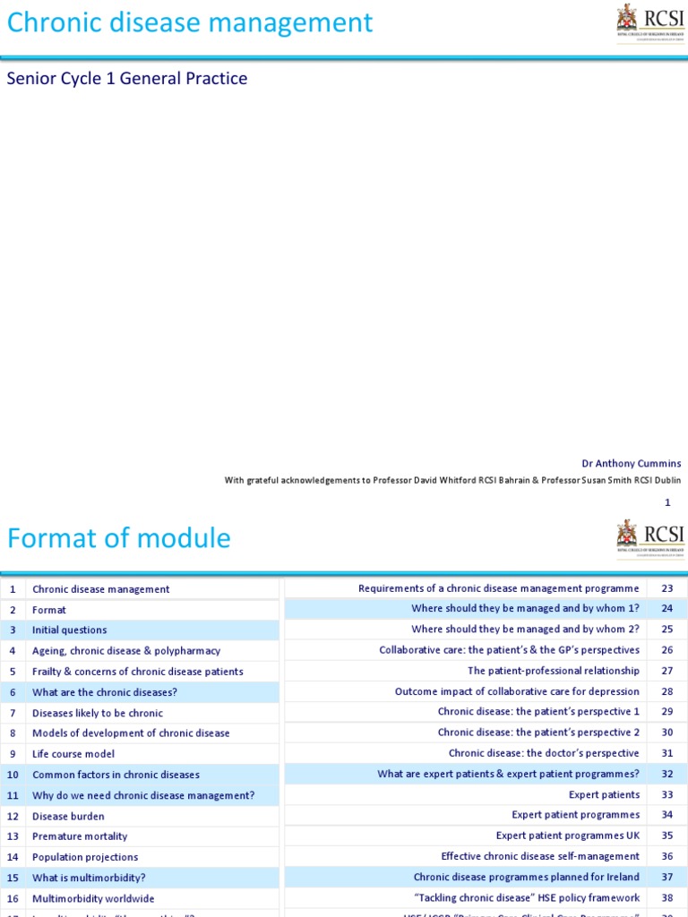 Chronic Disease Management Overview | PDF | Chronic Condition | Comorbidity