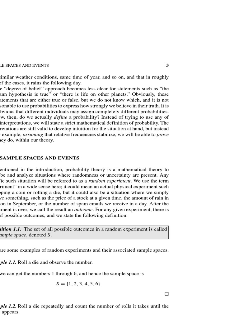 Sample Space in Probability Theory | PDF | Experiment | Probability