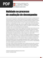 Comunicado nulidade da Avaliação de Desempenho