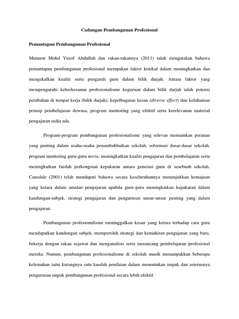 Cadangan Pembangunan Profesional