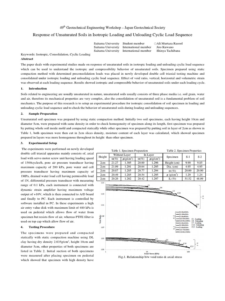 Unsaturated Soils in Cyclic Loading Tests | PDF | Stress (Mechanics ...
