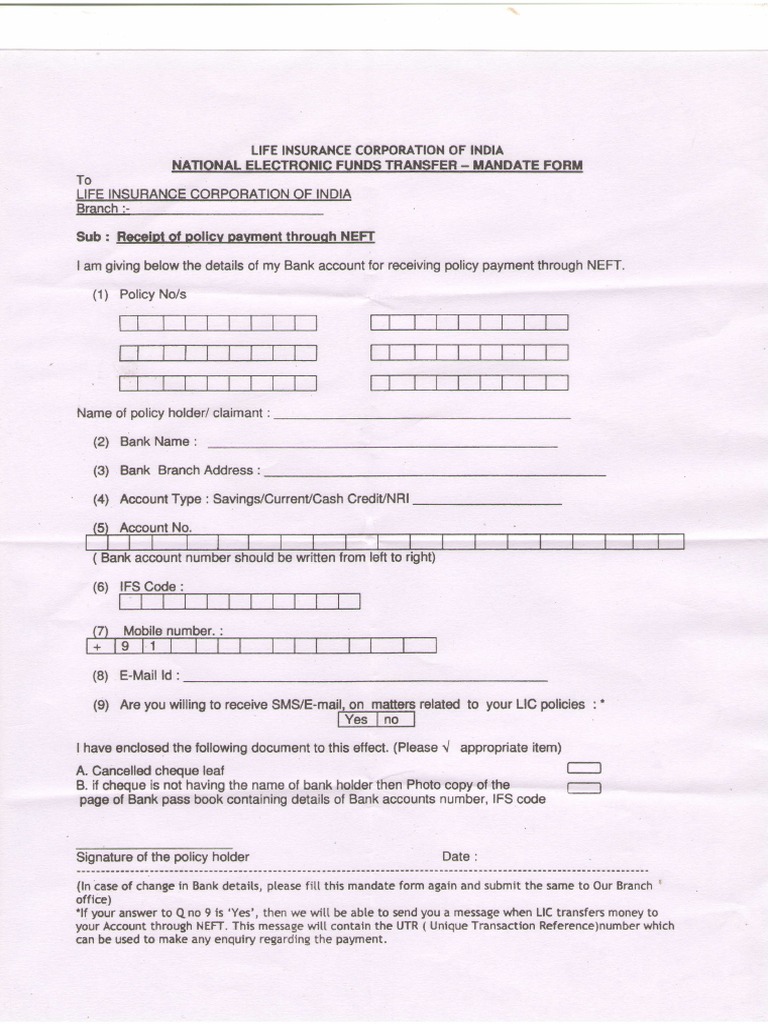 NEFT Form | PDF | Business | Law