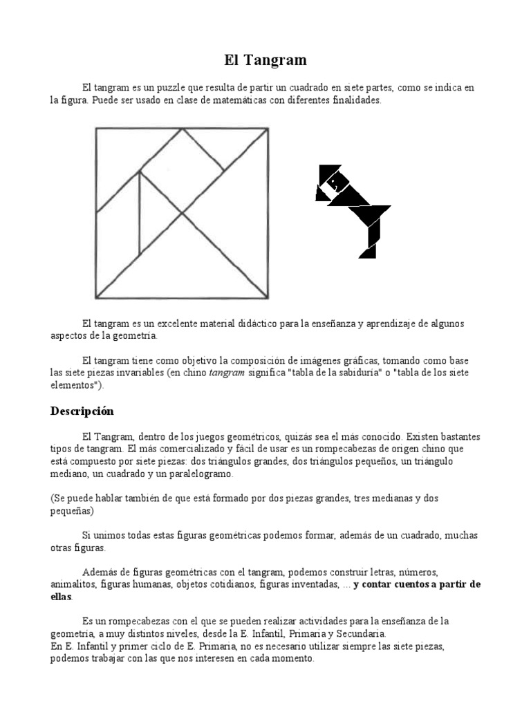 Composición Geométrica con Tangram | PDF | Rectángulo | Triángulo
