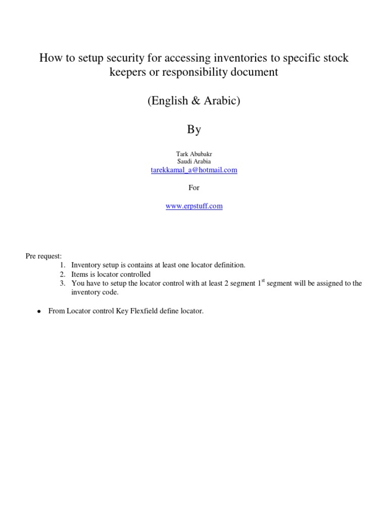 Inventory Sucurty Rule | PDF