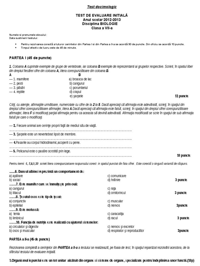 Muntean Adrian Test Docimologic | PDF