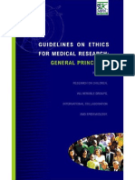 Guidelines On Ethics For Medical Research: General Principles