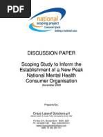 National Scoping Project: Mental Health Consumer Driven: Discussion Paper 11 November 2009