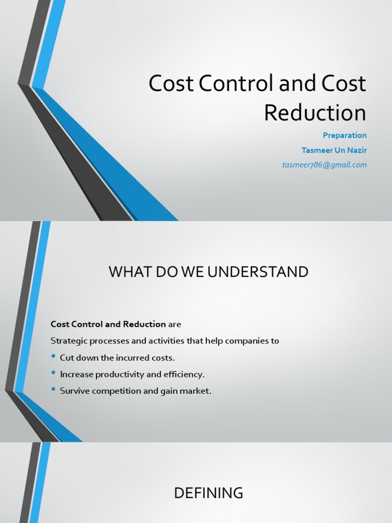 Cost Control & Cost Reduction PDF Cost Accounting Cost