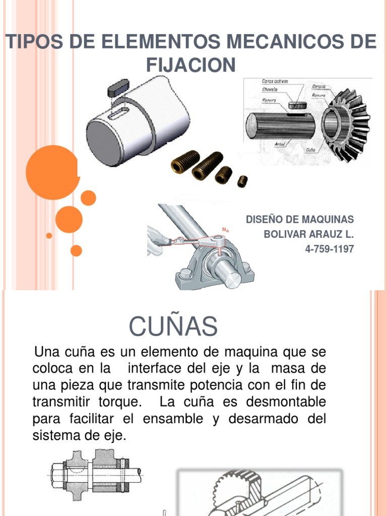 Tipos de Elementos Mecanicos de Fijacion