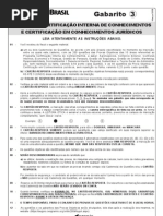 Certificação Interna de Conhecimentos Prova 03 Março 2009