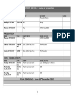 PRODUCTION SHEDULE - Name of Production