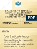 Dinamica Spaţio-Temporală Recentă A Oraşului Horezu