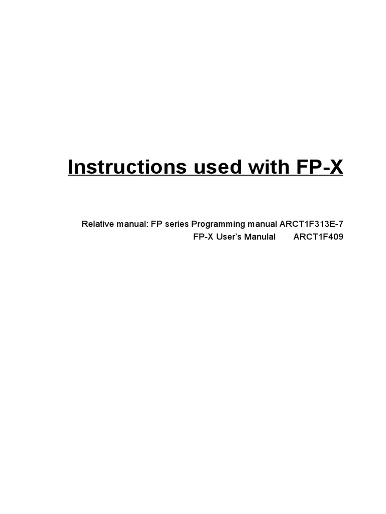 FP-X Instruct e | PDF | Instruction Set | Programmable Logic Controller